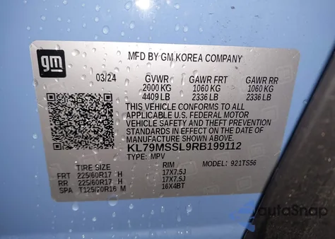 2024 Chevrolet Trailblazer Awd Activ from USA, damaged, VIN KL79MSSL9RB199112